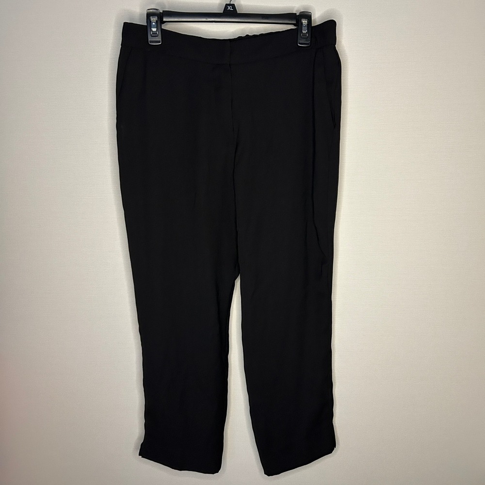 Simply Styled Petite Black Crepe Cropped Pants Career Trousers Women Large